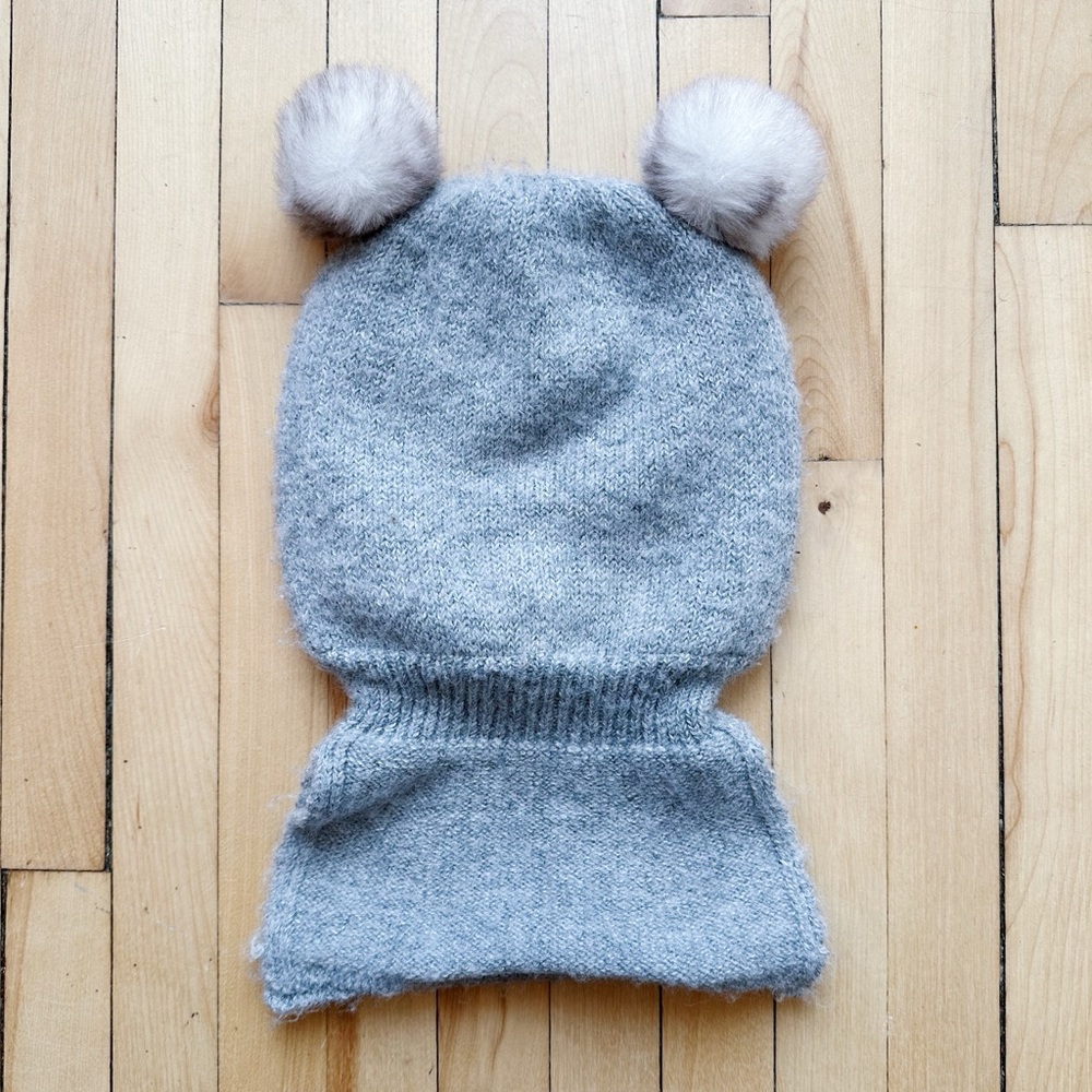 Deux Par Deux Knit Balaclava in Heather Grey - Picture 6 of 6